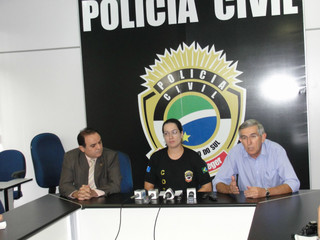 Em coletiva na sexta-feira, Polícia Civil e Detran explicaram sobre as fraudes. (Foto: Pedro Peralta)