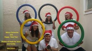 Ano passado, a inspiração veio das Olimpíadas, para desejar um feliz natal. (Foto: Arquivo Pessoal)