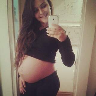 Bruna durante a gravidez de Leonardo (Foto: Arquivo pessoal)