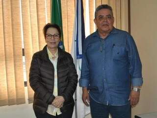 Ministra Tereza Cristina e Marco Aurélio Santullo (Foto: Assessoria Funasa MS /Divulgação)