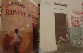 As imagens estão prejudicadas pelo tempo; nas duas fotos, a fachada do primeiro bar na avenida Afonso Pena com a Rio Grande do Sul (Arquivo Pessoal)