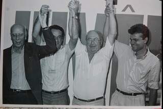 Da esquerda para a direita, Ulisses Guimarães, Juvêncio, Lúdio e Franciso Maia. (Roberto Higa)