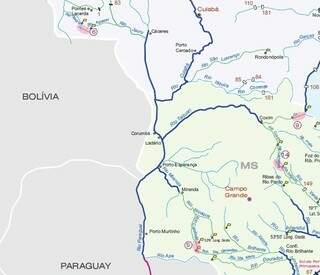 Hidrovia vai de Cáceres no Mato Grosso até o Uruguai, passando por Mato Grosso do Sul