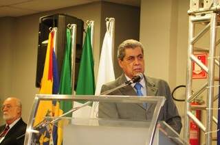 Governador de Mato Grosso do Sul, André Puccinelli, durante abertura do evento. (Foto: Rodrigo Pazinato)