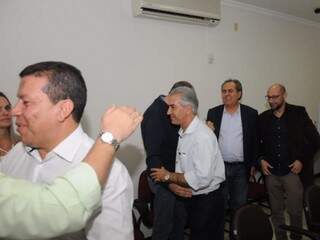 Reinaldo se reuniu com dirigentes de três partidos para avaliar possibilidade de ampliar arco de alianças. (Fotos: Paulo Francis)