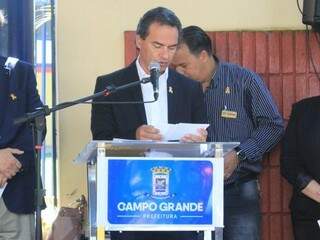 O prefeito Marquinhos Trad participou da abertura da Campanha Maio Amarelo (Foto: Marina Pacheco)