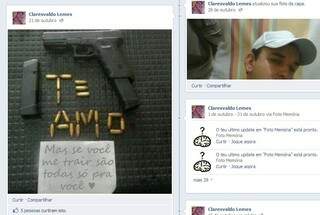No Facebook Claresvaldo deixa mensagem para a namorada. (Foto: reprodução/ Facebook)