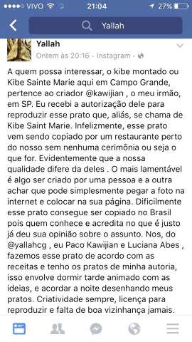 Quibe cria disc&oacute;rdia e restaurantes brigam por causa de direitos autorais 