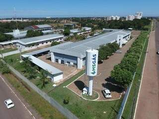 Imagem aérea do prédio da MSGás, em Campo Grande. (Foto: Divulgação MSGás/Arquivo).