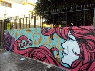 Muro pintado pelo grafiteiro Diogo Zório (Verme)