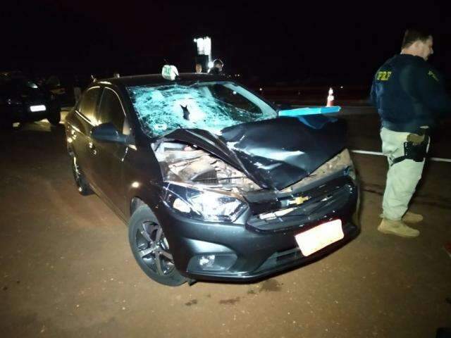Ciclista morre atropelada por t&aacute;xi ao tentar atravessar a BR-163