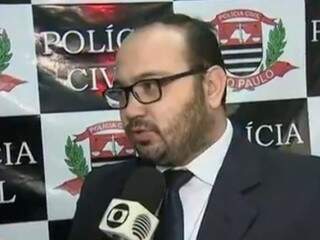 Delegado Cleber Augusto Batista em entrevista para TV de Dracena (Foto: Reprodução)