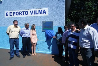 Governador inaugura reforma de escola em distrito de Deodápolis (Foto: Assessoria - Edemir Rodrigues)