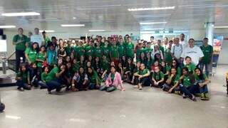 Delegação de MS que disputou os Jogos Escolares da Juventude na Paraíba (Foto: Reprodução/ Fundesporte)