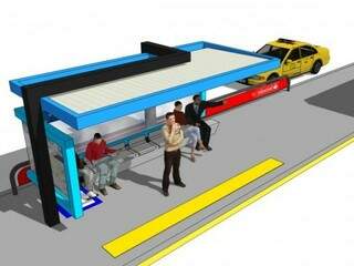 Projeto de estação de embarque que será implantado em Campo Grande (Foto: Reprodução)
