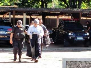 Celso Araújo, dono da empresa Company e principal operador do esquema, chegando preso à PF na terça-feira (Foto: Marcos Ermínio/Arquivo)