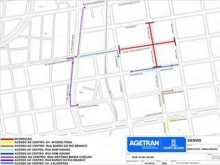 Confira rotas alternativas sugeridas pela Agetran para evitar cruzamento da 14 com a Cândido Mariano (Imagem: Divulgação)