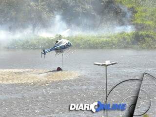 Helicóptero do Ibama de Brasília foi utilizado por 16 dias no auxílio ao combate de incêndio (Foto: Diário Online)