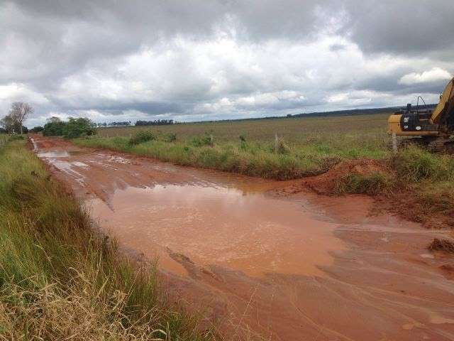 Com chuvas e estradas destru&iacute;das, produtor perde 350 hectares de soja