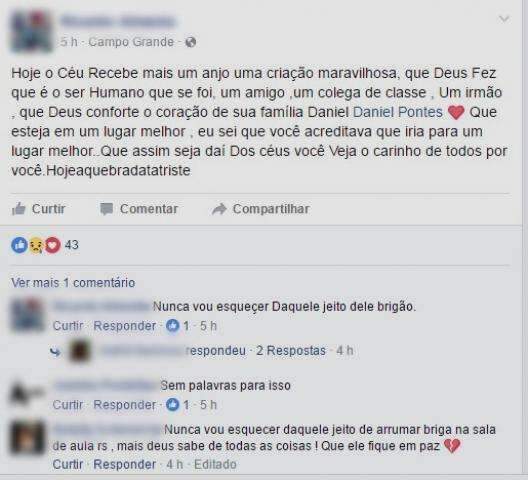 Pelo Facebook, amigos se despedem de garoto que morreu em acidente 