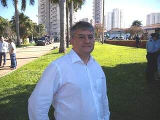 João Carlos Polidoro antes do início do evento na Praça do Radio Clube em Campo Grande (Foto: Leonardo Rocha)