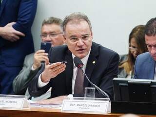 Relator da reforma da previdência, o deputado federal Samuel Moreira (PSDB-SP), durante apresentação (Foto: Pablo Valadares/Câmara dos Deputados)