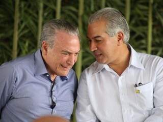 Presidente com o governador de MS, Reinaldo Azambuja, PSDB.(Foto: Marcos Ermínio).