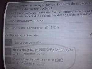 Pol&iacute;cia prende jovem que deixou coment&aacute;rio ofensivo no Facebook