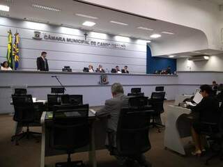 Vereadores de Campo Grande na sessão plenária de hoje. (Foto: Kleber Clajus).