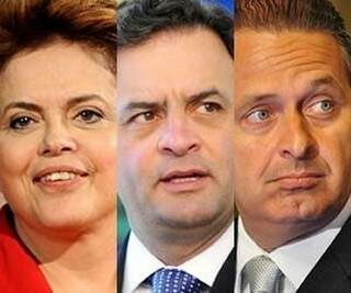 Dilma lidera corrida eleitoral,seguida por Aécio e Campos. 
