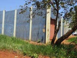 Internos pularam o muro da Unei na tarde desta segunda-feira (19) (Foto: Dourados News)