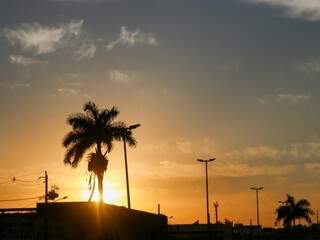 Nas primeiras horas do dia, o sol já brilhava forte na capital sul-mato-grossense (Foto: Henrique Kawaminami)