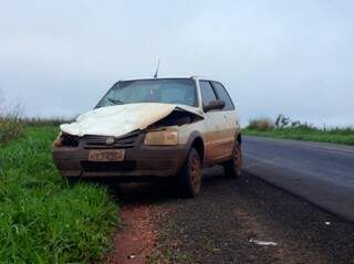 Motorista não se feriu no acidente. (Foto:Nova News)