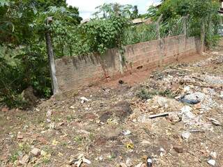 Lixo em terreno na Joaquim Dornelas. (Foto: Paula Vitorino)