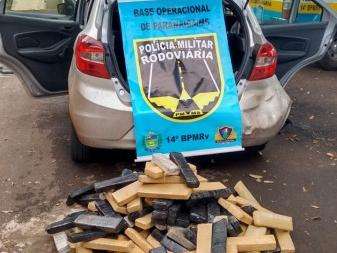 PRE apreende 122 kg de maconha ap&oacute;s persegui&ccedil;&atilde;o a carro na MS-240