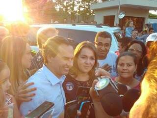 Marquinhos chegando ao TRE-MS, após a vitória nas urnas (Foto: Arquivo)