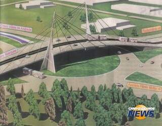 Desenho do projeto para a construção do viaduto na rotatória da Coca-Cola, que segundo o prefeito está fora da realidade (Foto: Prefeitura/Divulgação)