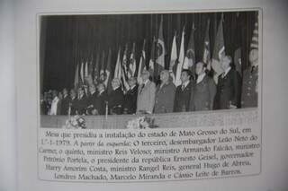 A mesa de autoridades na cerimônia que instalação do novo Estado de Mato Grosso do Sul. (Foto: Marcos Ermínio)