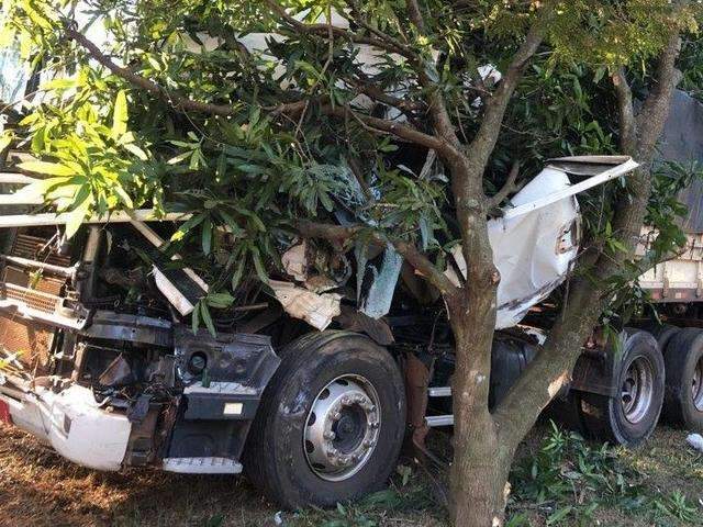 Carreta desgovernada invade propriedade rural e quase atinge casa