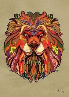 &quot;Sou rei&quot; um leão trabalhado em cores.  (Foto: Arquivo Pessoal)