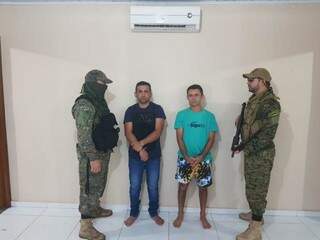 Os dois paraibanos presos nesta manhã suspeitos de ligação com crimes de pistolagem (Foto: Porã News)