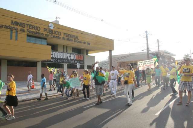 Ato contra Dilma termina em frente ao MPF com pedidos de impeachment