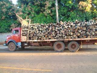 Caminhão levava madeira ilegal após motorista comprar carga em assentamento. (Foto: Divulgação)