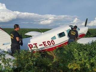 Aeronave foi encontrada após pouso forçado. (Foto: Divulgação/ PC-MT)