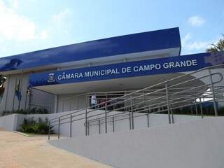 Entrada da Câmara Municipal de Campo Grande. (Foto: Marcos Ermínio/Arquivo).