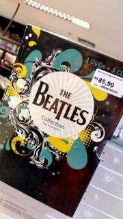 Para homem que custe música, conjunto de DVDs dos Beatles por R$ 86,90 na livraria Leitura.