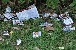 Santinhos e panfletos são incômodo para quem mora na região da Vila Margarida (Foto: Marcelo Calazans)