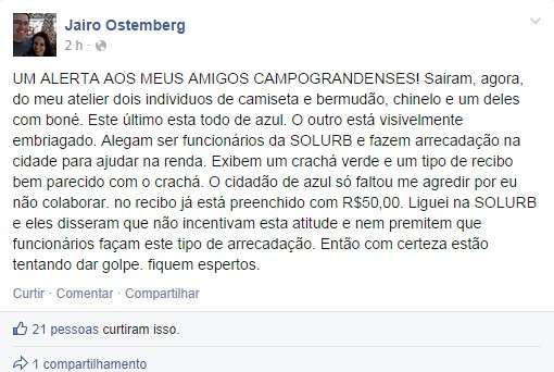 Homens se passam por funcion&aacute;rios municipais para pedir dinheiro