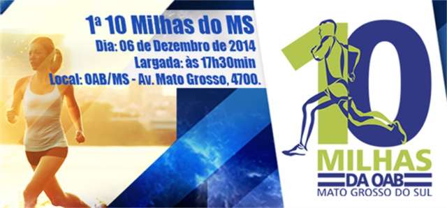 OAB-MS realiza 1&ordf; Corrida de 10 Milhas em dezembro