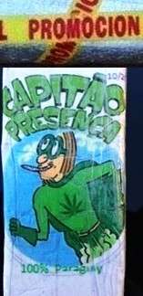 Pol&iacute;cia apreende droga de "marca" com r&oacute;tulo do super-her&oacute;i Capit&atilde;o Presen&ccedil;a 